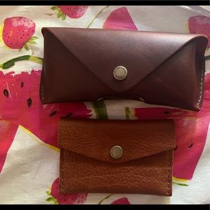 Portland Leather Goods - Cognac eyeglasses case and Sedona mini wallet